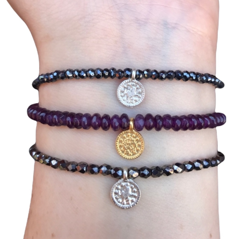 Beaded coin stretch Bracelet
